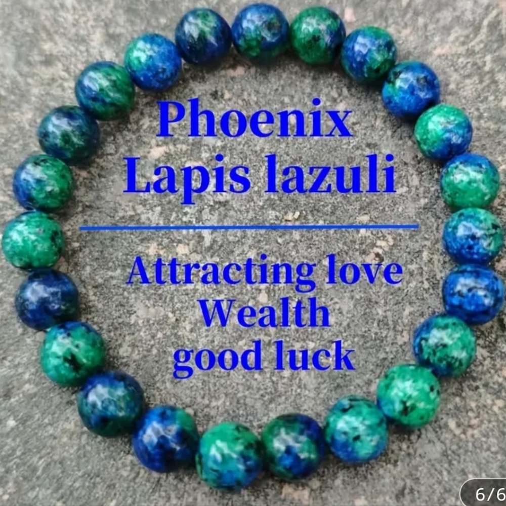 Natural Stone Phoenix Lapis Lazuli Beaded Bracelet